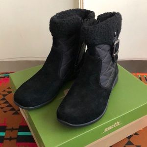 Black suede water resistant boots